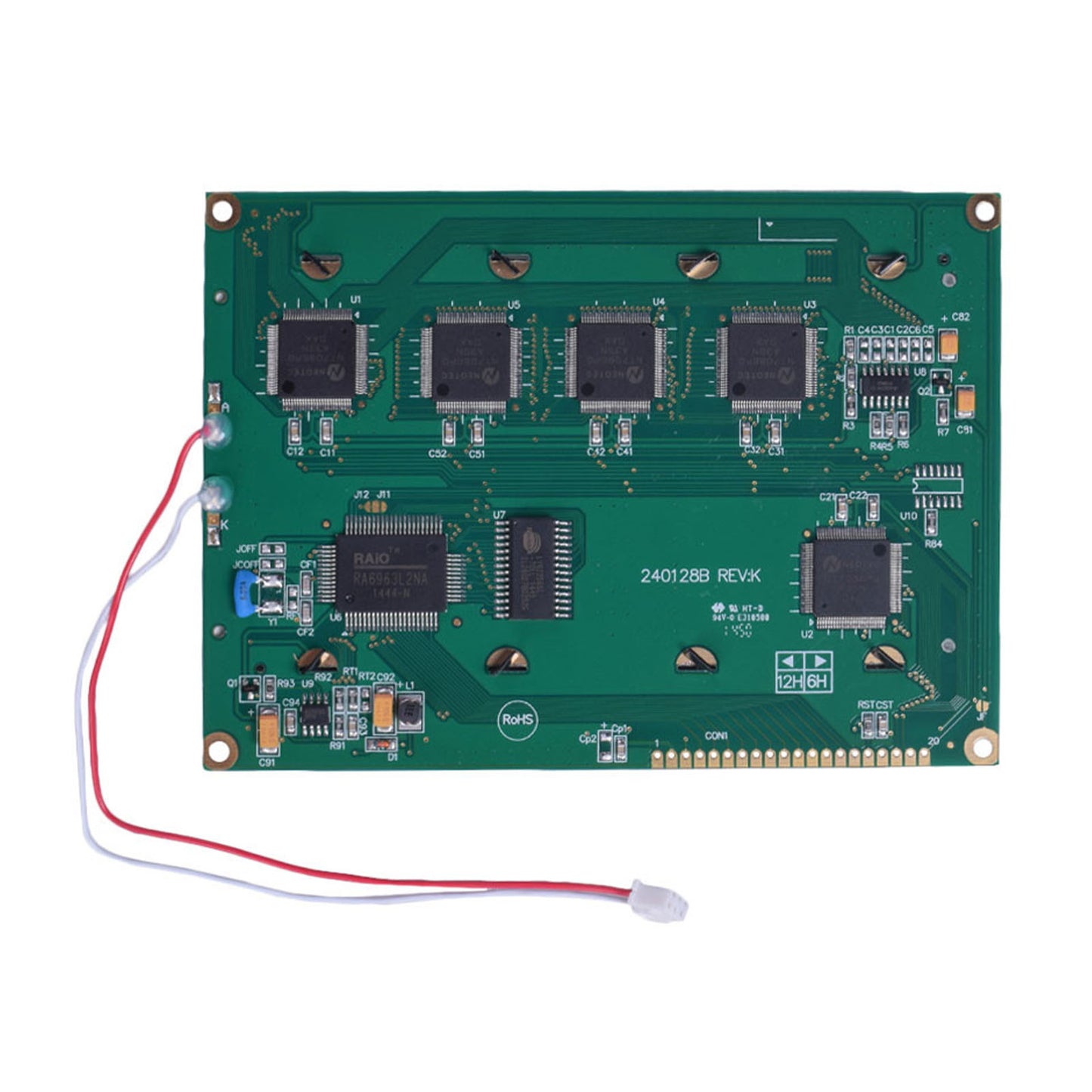 Back of 5.15-inch 240x128 Graphic LCD display module with MCU interface